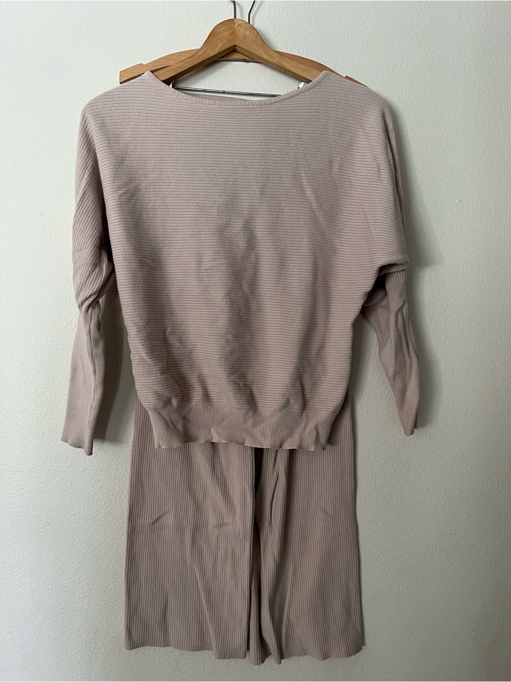 Amazon Ribbed Two-Piece Track Set in Mauve Pink